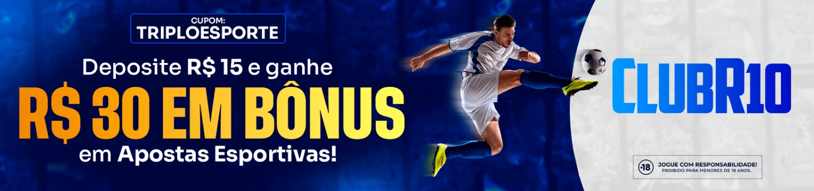 Aposta multiplicada, emoção garantida no ClubR10.
